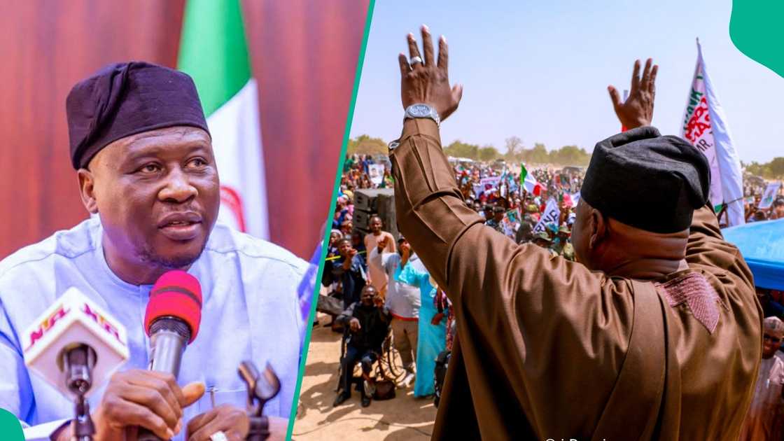 Governor Ahmadu Fintiri of Adamawa State is set to leave the PDP for the APC, with speculation mounting after a recent Ramadan Iftar at the Government House in Yola. Governor Ahmadu Fintiri of Adamawa State is set to leave the PDP for the APC, with speculation mounting after a recent Ramadan Iftar at the Government House in Yola.