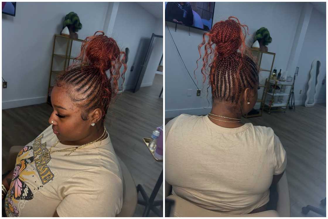 Feed-in top knot boho braids Feed-in top knot boho braids