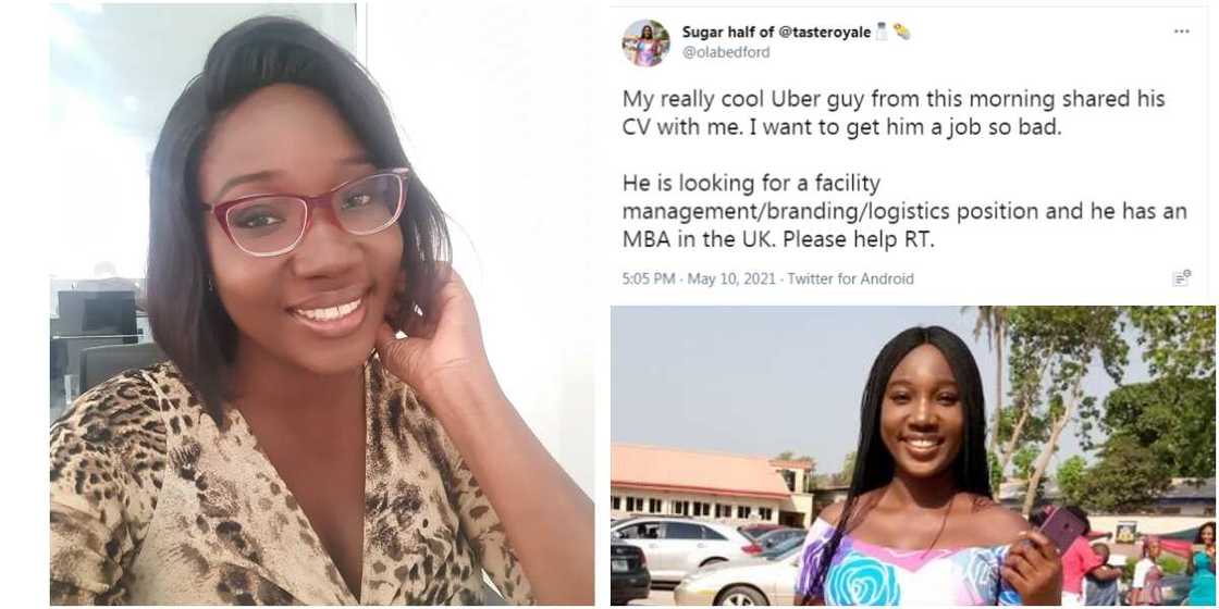 Why Did He Come Back?: Massive Reactions as Nigerian Lady Begins Job Hunt for Uber Driver who Has MBA from UK