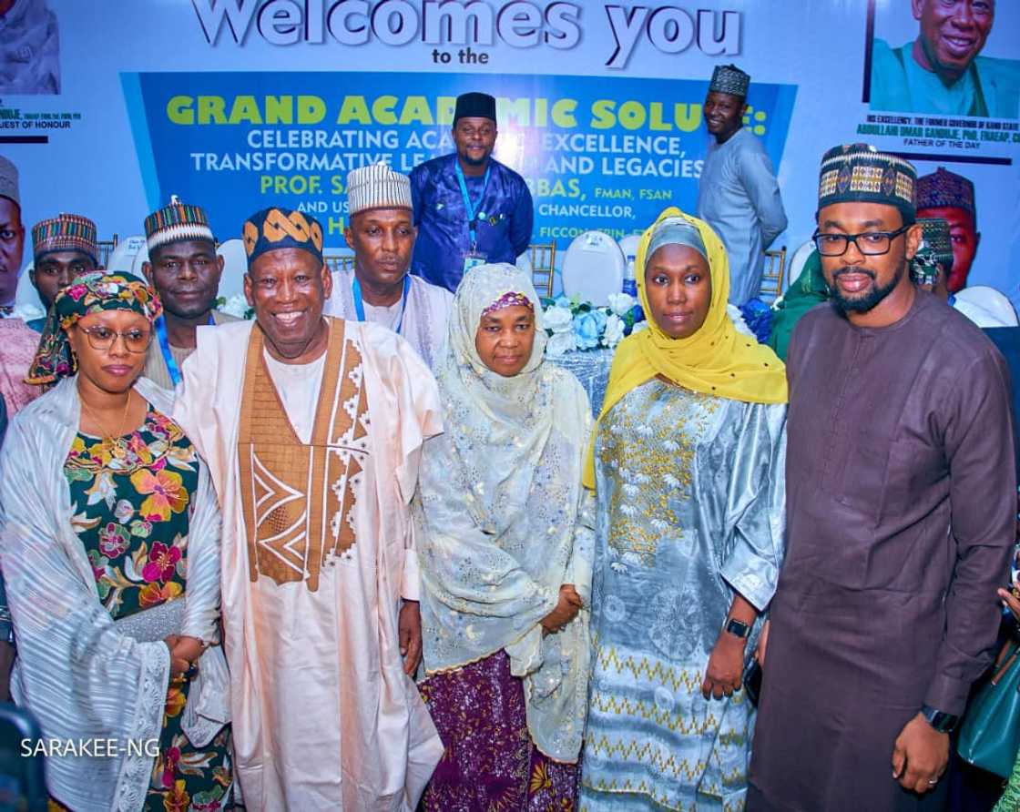 Abdullahi Ganduje yayin taron jami'ar Bayero. Hoto: @GovUmarGandujee Abdullahi Ganduje yayin taron jami'ar Bayero. Hoto: @GovUmarGandujee