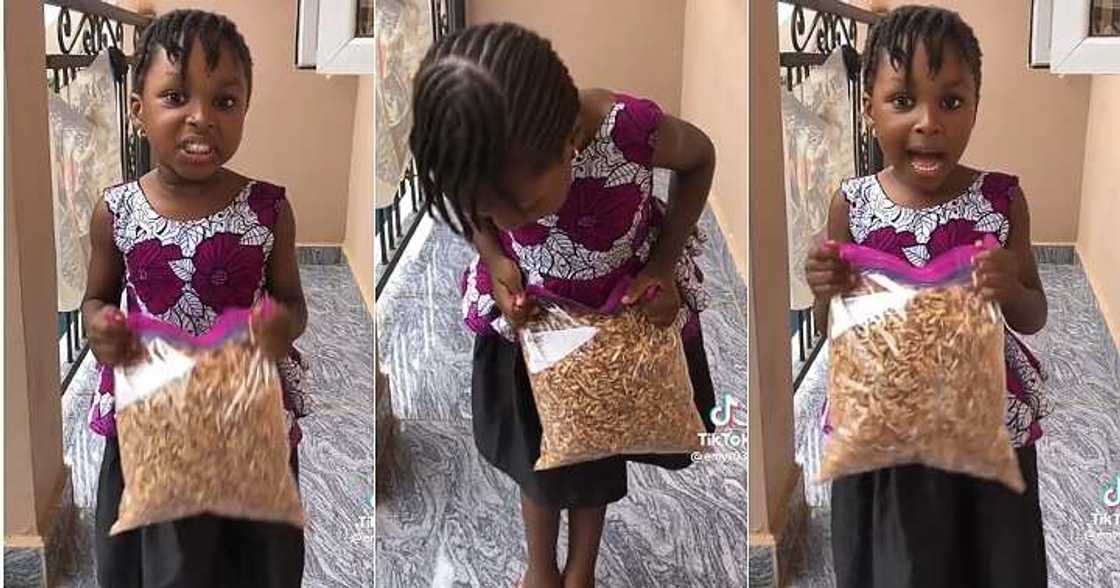 Little girl markets her mother's crayfish, little smart girl Little girl markets her mother's crayfish, little smart girl