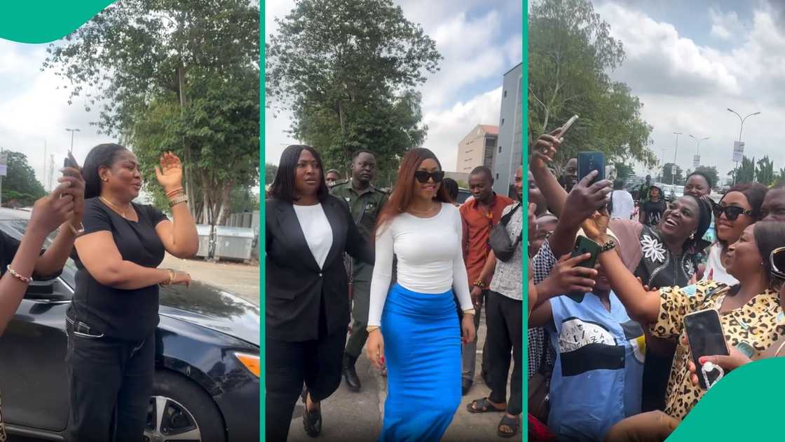 Regina Daniels shares her experience with fans while buying street food. Regina Daniels shares her experience with fans while buying street food.