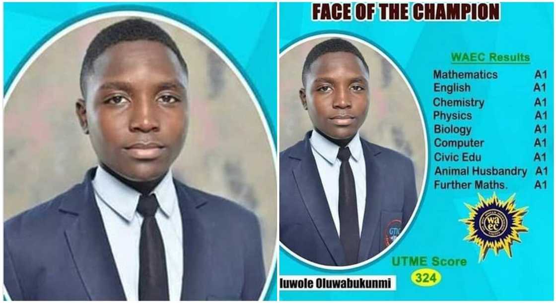 Oluwole Oluwabukunmi who recorded impressive scores in his WASCE. Oluwole Oluwabukunmi who recorded impressive scores in his WASCE.