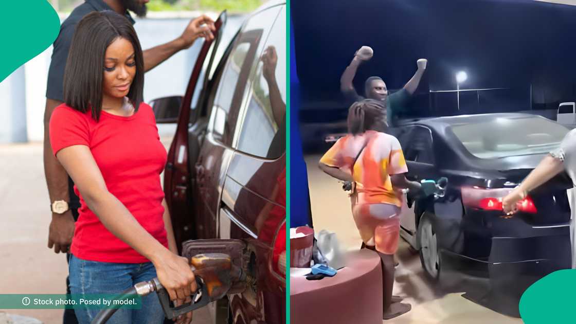 Man hails wife for buying him full tank at filling station, video goes viral Man hails wife for buying him full tank at filling station, video goes viral