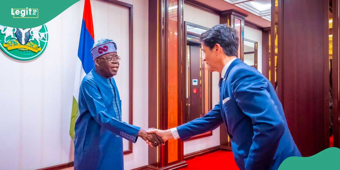 Tinubu with foreign diplomat Tinubu with foreign diplomat