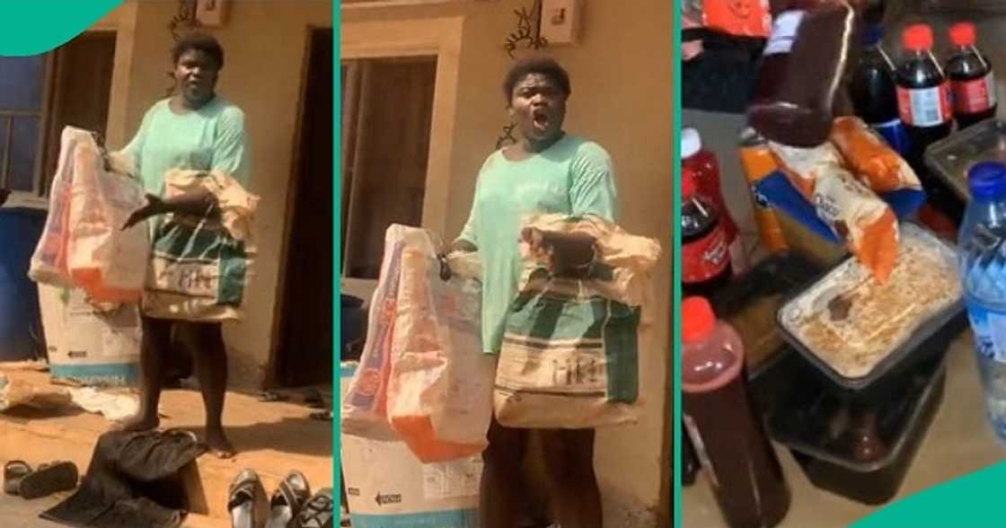 Student returns from convocation ceremony with plenty food and drinks