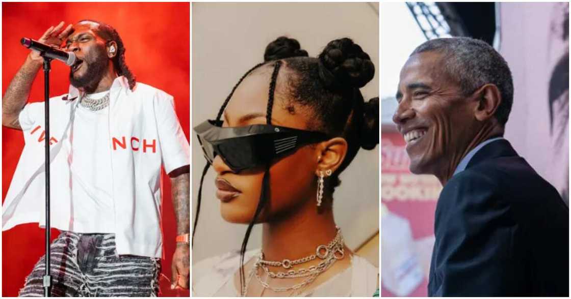 Burna Boy, Tems and Obama Burna Boy, Tems and Obama