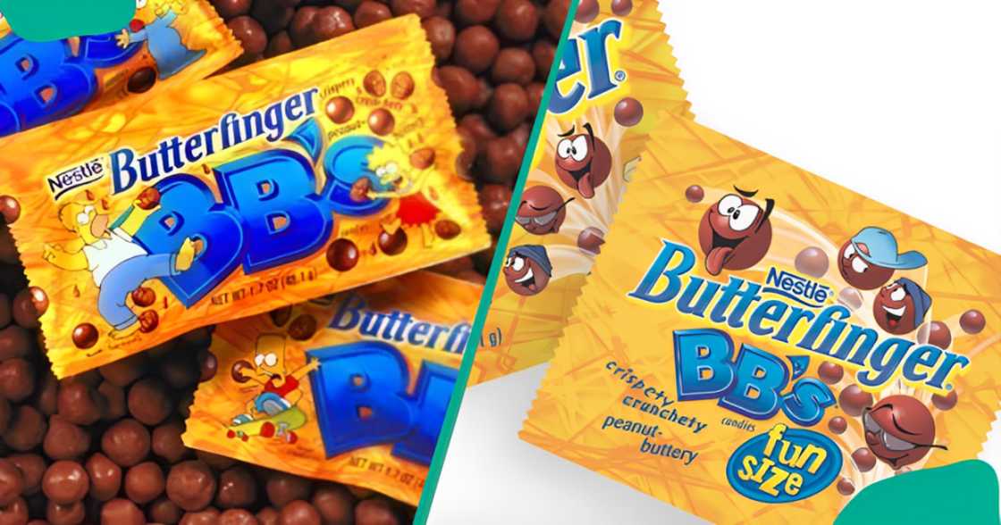 Nestle's Butterfinger BB's on display. Nestle's Butterfinger BB's on display.
