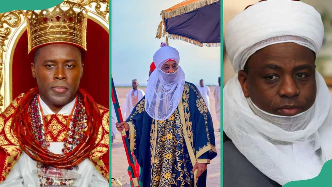 Ogiame Atuwatse III of Warri, Muhammad Sanusi II of Kano, and Sultan Muhammad Sa'ad Abubakar III of Sokoto Ogiame Atuwatse III of Warri, Muhammad Sanusi II of Kano, and Sultan Muhammad Sa'ad Abubakar III of Sokoto