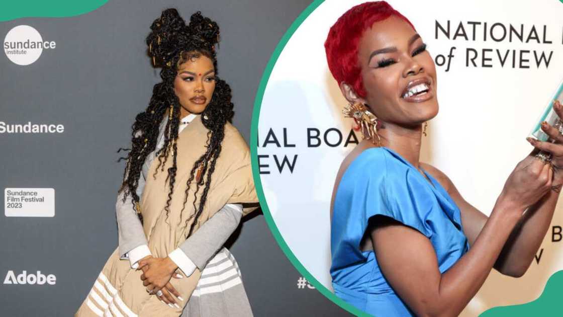 Teyana Taylor at The Ray Theatre in Park City, Utah (L) and at Cipriani 42nd Street in New York City (R) Teyana Taylor at The Ray Theatre in Park City, Utah (L) and at Cipriani 42nd Street in New York City (R)