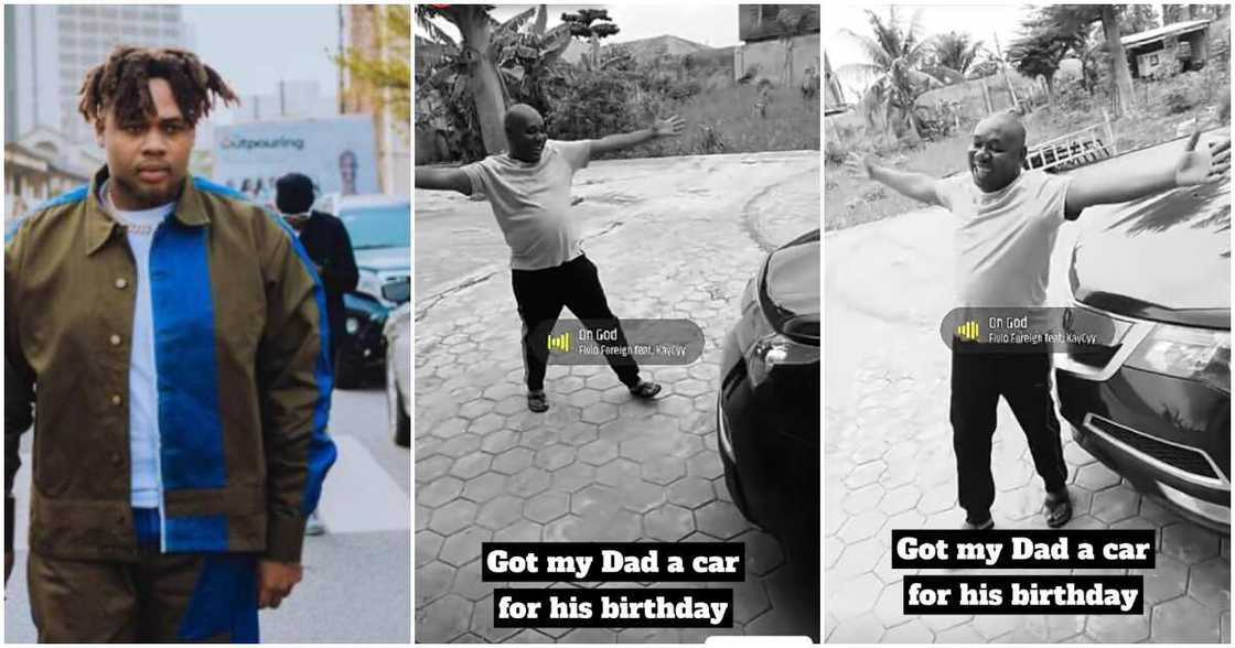 Buju's gifts dad a car. Buju's gifts dad a car.