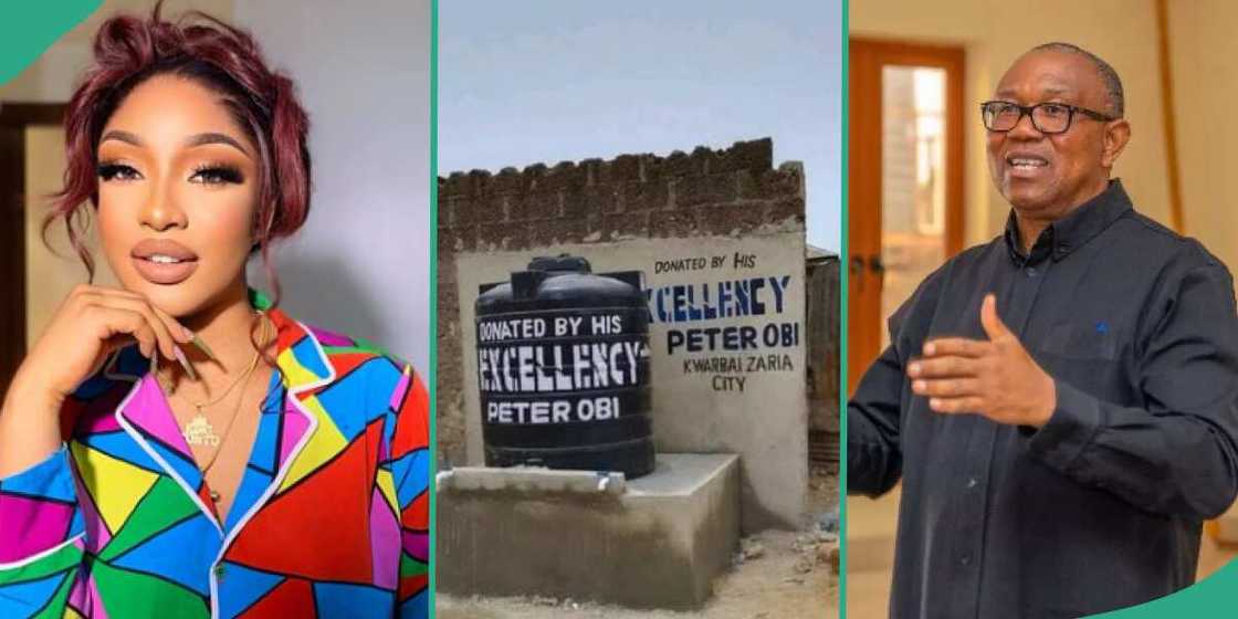 Tonto Dikeh calls out Peter Obi over borehole donation in the north. Tonto Dikeh calls out Peter Obi over borehole donation in the north.