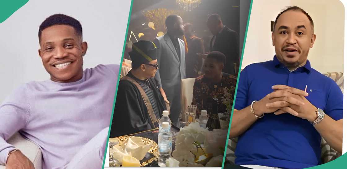 Daddy Freeze meets Pastor Jery Eze at Obi Cubana's party Daddy Freeze meets Pastor Jery Eze at Obi Cubana's party