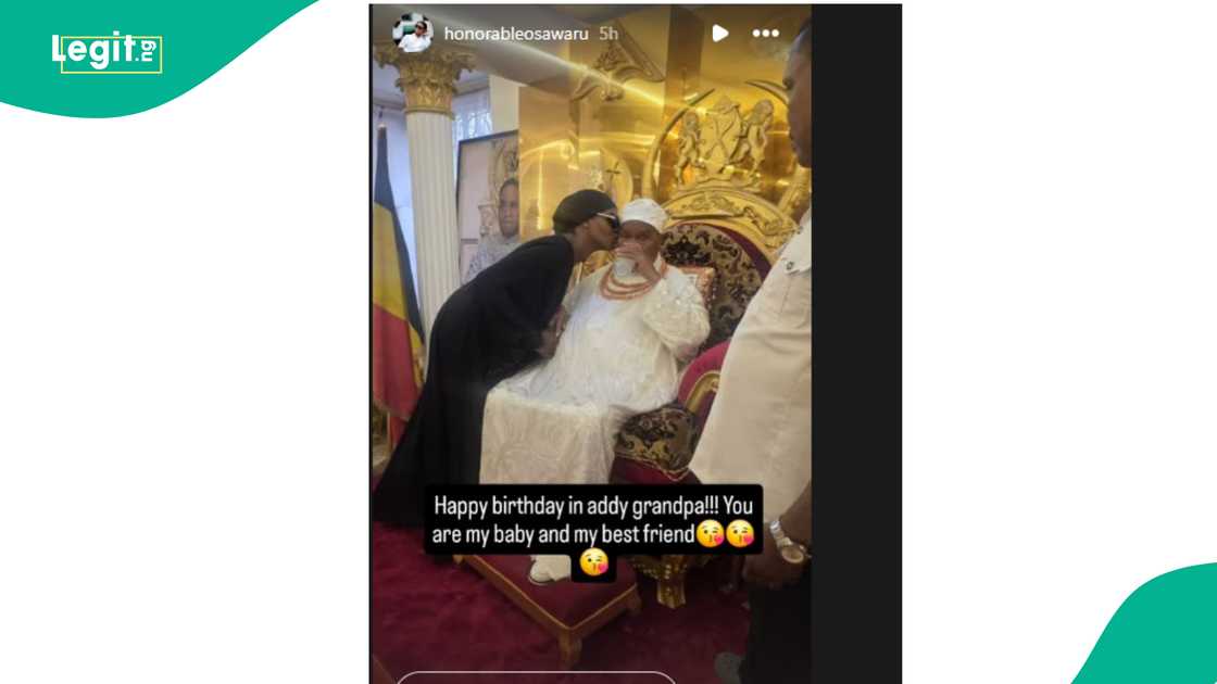 Natasha Osawaru shows her bond with her grandpa billionaire Igbinedion.