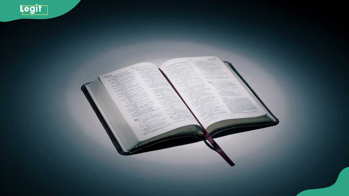 An open Bible. An open Bible.
