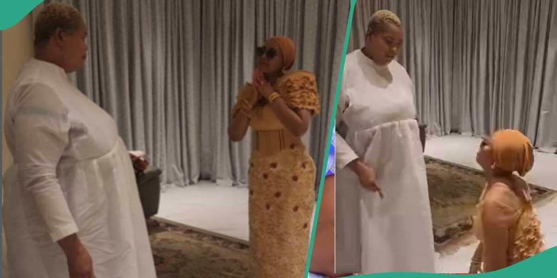 Actress Chinyere Wilfred orders Regina Daniels to leave her movie set. Actress Chinyere Wilfred orders Regina Daniels to leave her movie set.