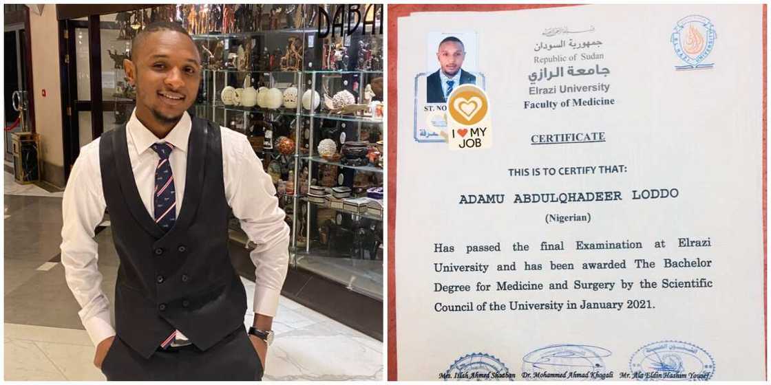 Nigerian man celebrates getting his first degree from Sudan, photo of the certificate spark reactions Nigerian man celebrates getting his first degree from Sudan, photo of the certificate spark reactions