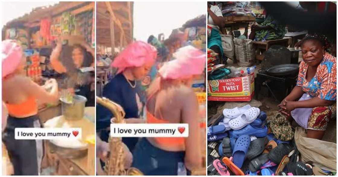Sweet moment lady stormed market to celebrate her mum's birthday, sprays the stunned woman money Sweet moment lady stormed market to celebrate her mum's birthday, sprays the stunned woman money