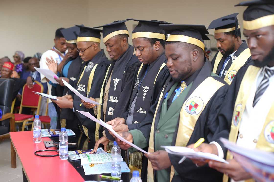 Igbinedion University medical students during a graduation ceremony Igbinedion University medical students during a graduation ceremony