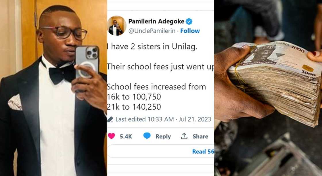 Photos of Pamilerin Adegoke who says UNILAG has increased school fees. Photos of Pamilerin Adegoke who says UNILAG has increased school fees.