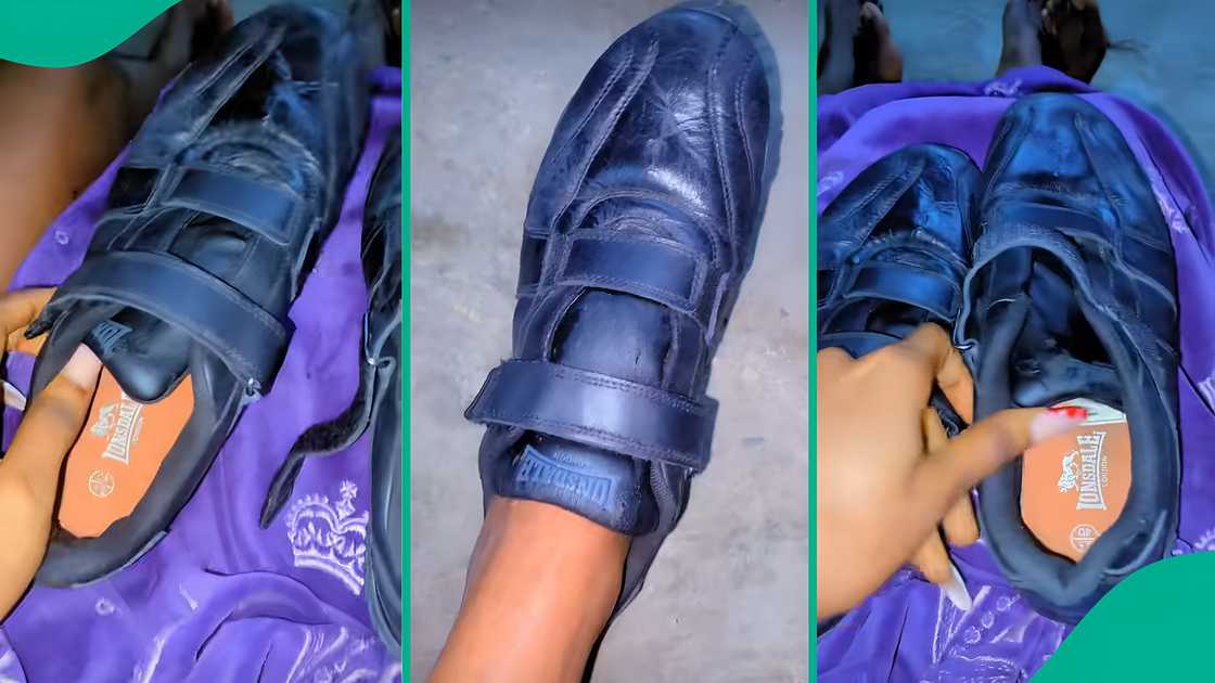 Nigerian lady trends after posting shoe gift given by talking stage online
