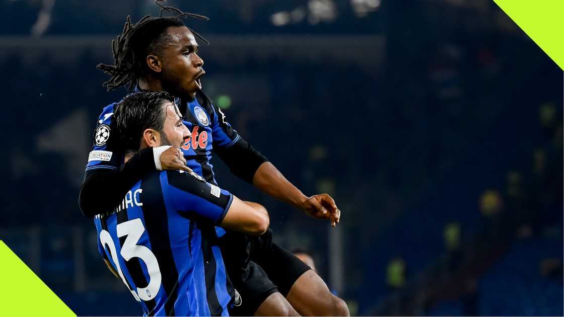 Ademola Lookman, Sead Kolasinac, Atalanta, Shakhtar Donetsk, Veltins Arena, Gelsenkirchen, Germany, UEFA Champions League.