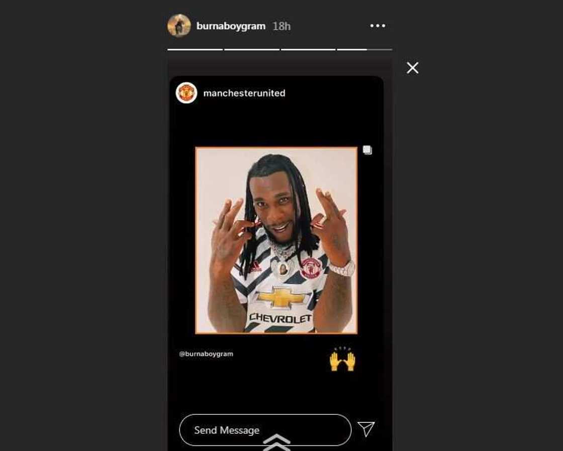 Burna Boy receives new Manchester United kit from football club (photos) Burna Boy receives new Manchester United kit from football club (photos)