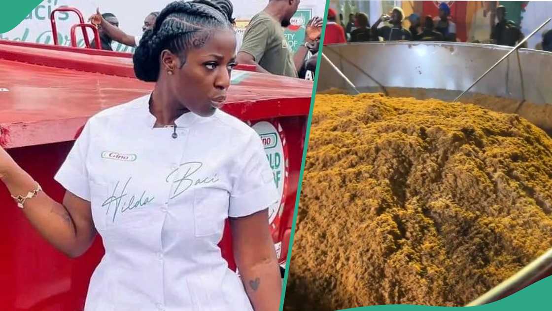 Hilda Baci completes world record attempt for largest pot of jollof rice Hilda Baci completes world record attempt for largest pot of jollof rice