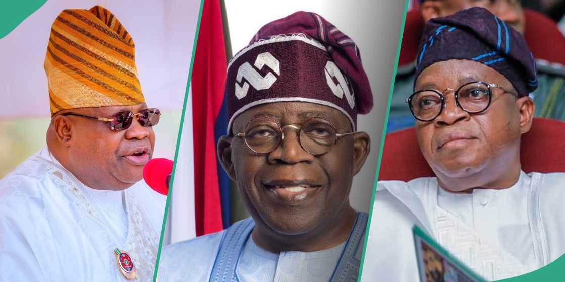 Governor Ademola Adeleke urges President Bola Tinubu to warn his nephew, Adegboyega Oyetola Governor Ademola Adeleke urges President Bola Tinubu to warn his nephew, Adegboyega Oyetola