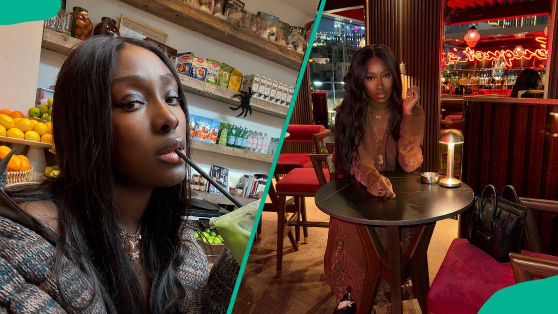 Tolani Otedola enjoys a matcha drink, and she is seen out for dinner in a brown dress