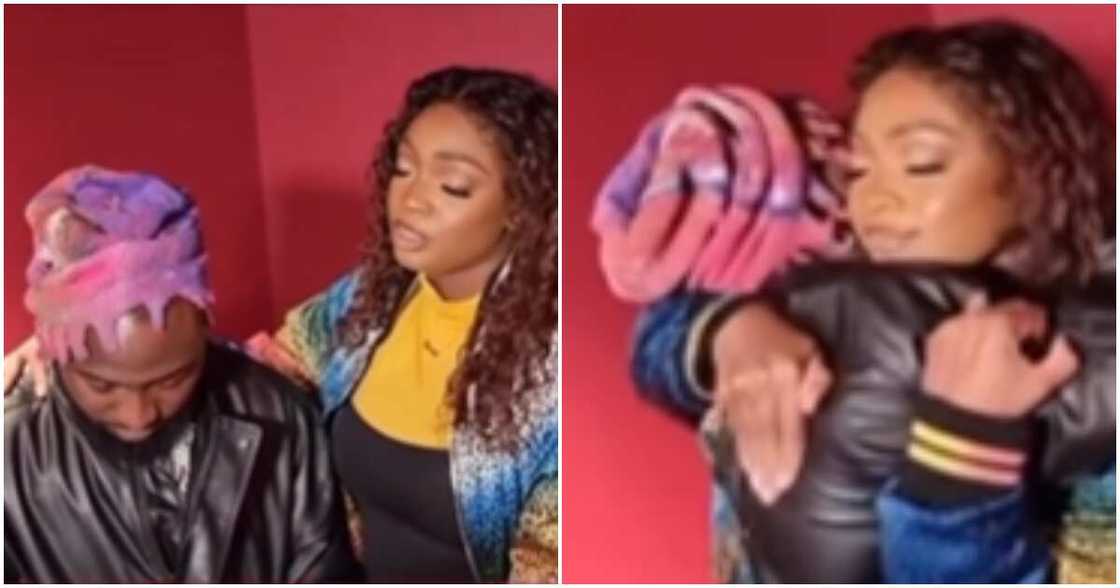 Singer Davido and his sister praying Singer Davido and his sister praying