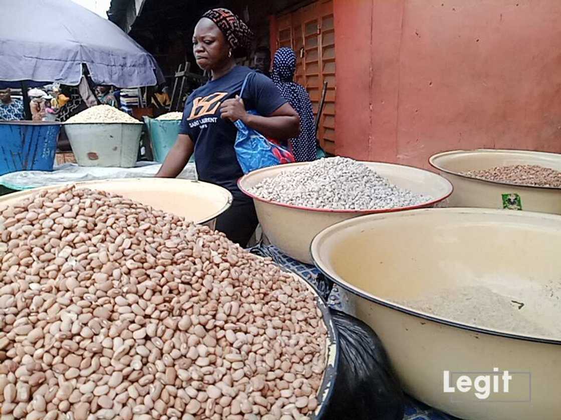 Beans, Lagos market, Lagos trader Beans, Lagos market, Lagos trader