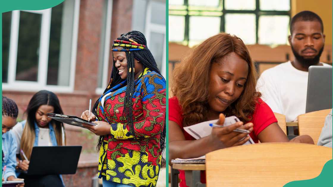 Students learning at campus Students learning at campus