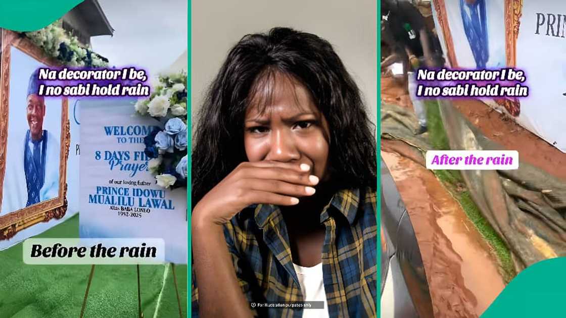 Nigerian decorator posts heartbreaking video after rain wrecks event