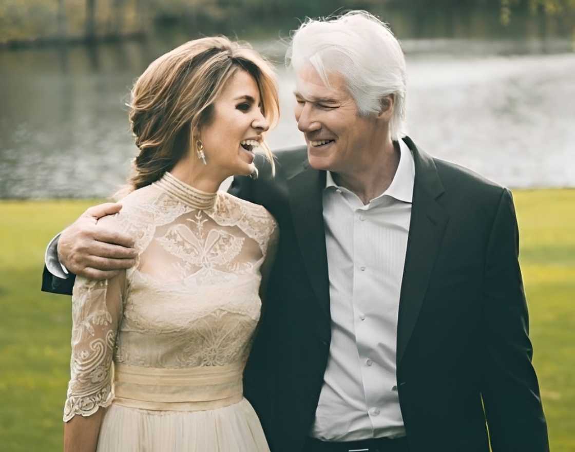 Alejandra Silva and Richard Gere on their wedding day