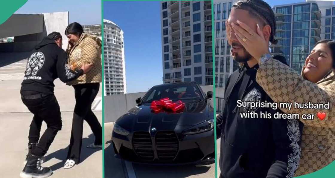 Cute video as wife buys her husband new BMW M4 car Cute video as wife buys her husband new BMW M4 car
