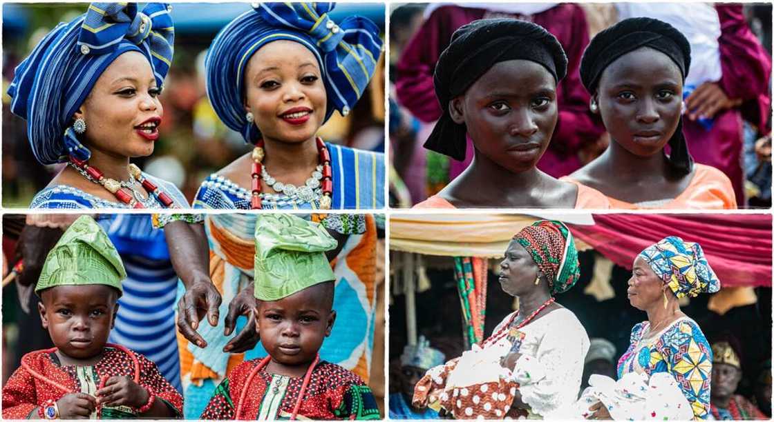 Photos of twins from Igboora Town in Oyo state.