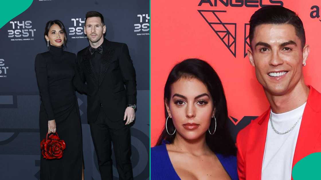 Lionel Messi’s wife, Antonella Roccuzzo, Cristiano Ronaldo's fiancée, Georgina Rodriguez.