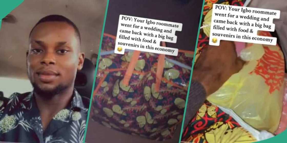 Nigerian man packs wedding food in 'Ghana must go' bag Nigerian man packs wedding food in 'Ghana must go' bag