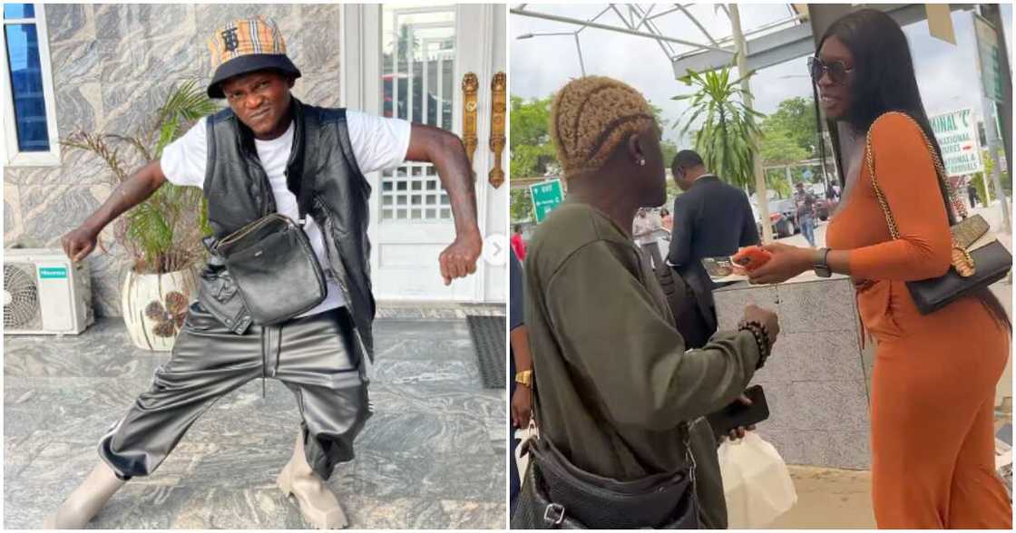 Nigerian singer Portable and a fan Nigerian singer Portable and a fan