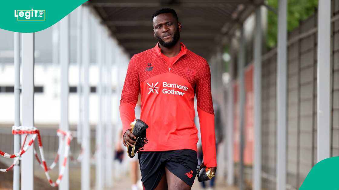 Victor Boniface, Bayer Leverkusen, Bay Arena, Germany, Bundesliga. Victor Boniface, Bayer Leverkusen, Bay Arena, Germany, Bundesliga.