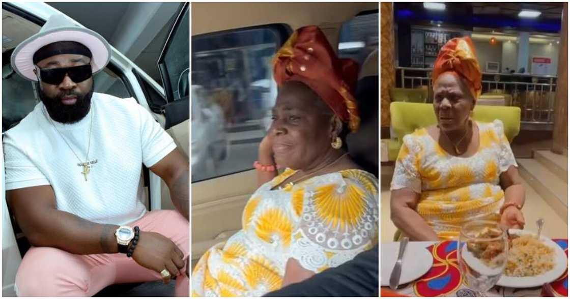 Nigerian singer Harrysong and his grandmother Nigerian singer Harrysong and his grandmother