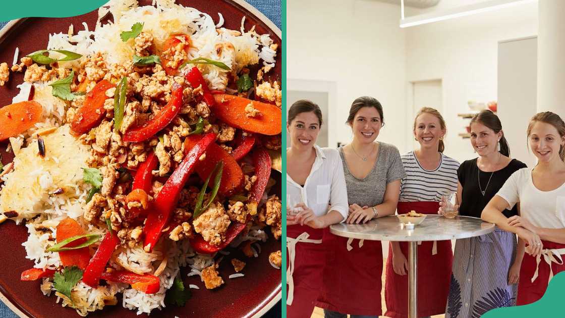 Atop crisp, golden jasmine fried rice and some of the Plated staff