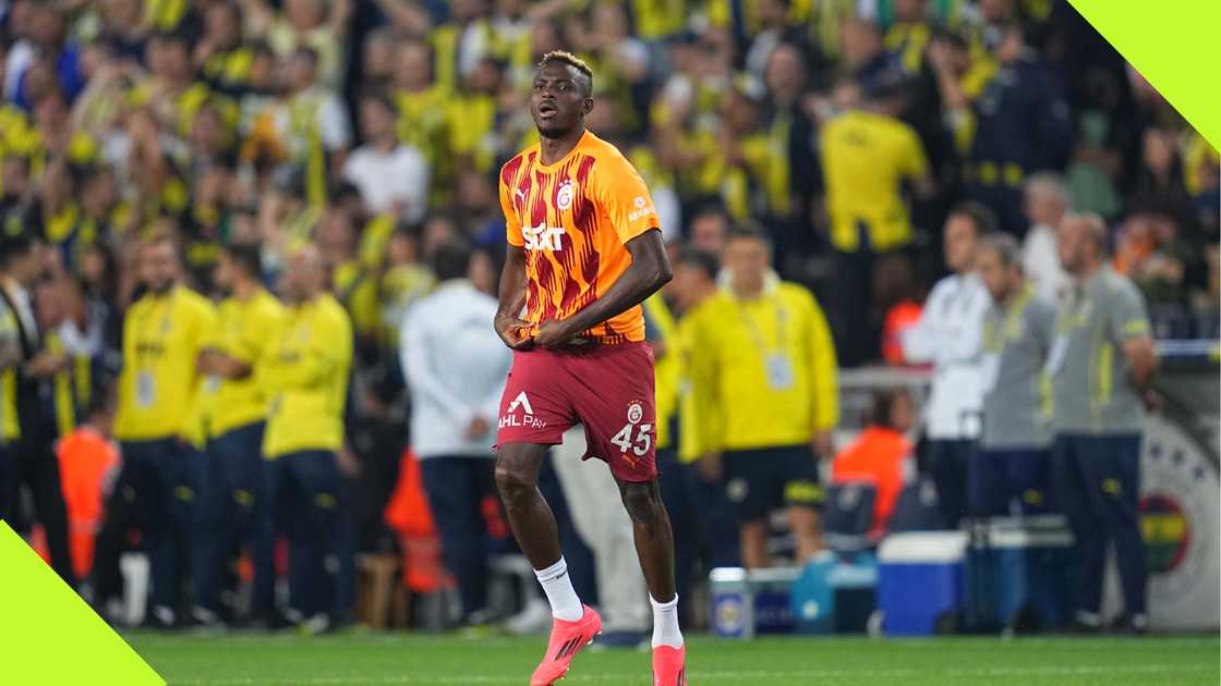 Victor Osimhen during a warm up for Galatasaray Victor Osimhen during a warm up for Galatasaray