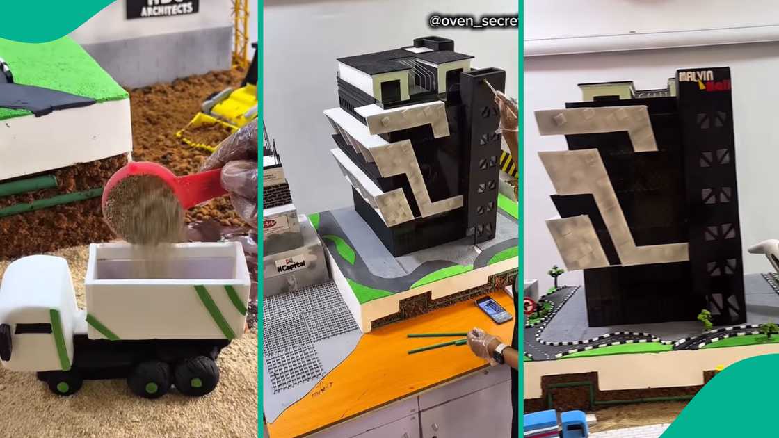 Lady impresses Nigerians with her baking skills after she replicated the Mavin Mall in Lekki.