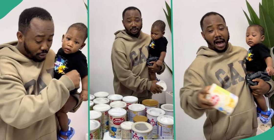 Dad cries out as little son consumes 14 cerelacs, vows to switch him to eating eba Dad cries out as little son consumes 14 cerelacs, vows to switch him to eating eba