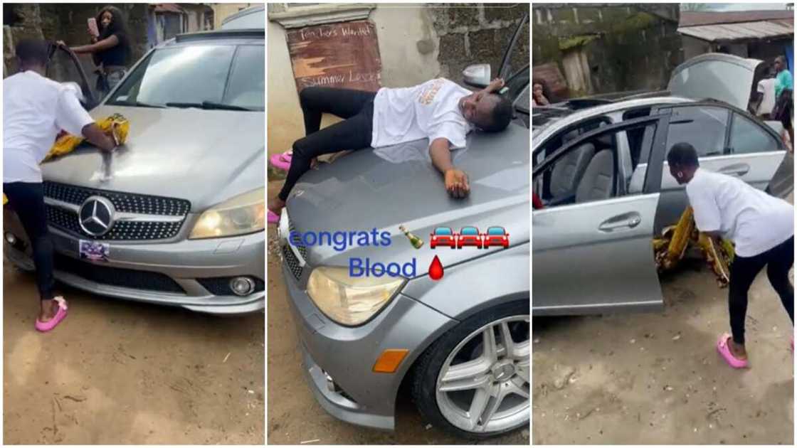 Fine Benz/Mother rejoiced over car. Fine Benz/Mother rejoiced over car.