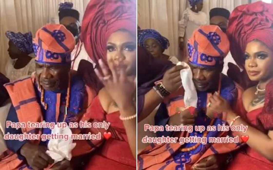 Nigerian dad cries as his daughter wed in church Nigerian dad cries as his daughter wed in church