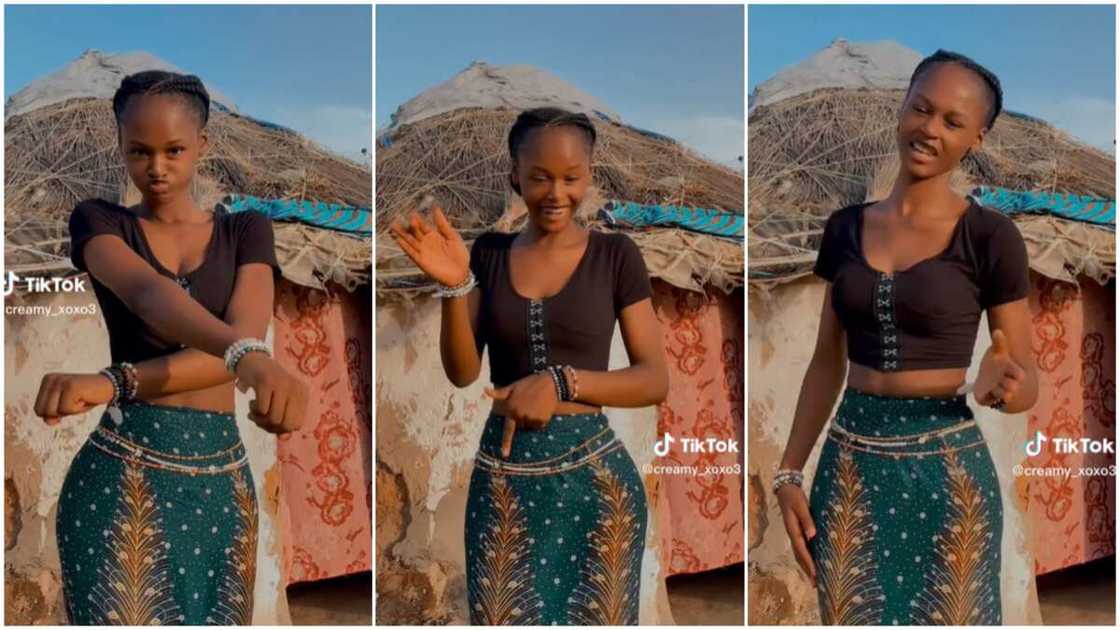 Lady in crop top/lady dances with waist beads. Lady in crop top/lady dances with waist beads.
