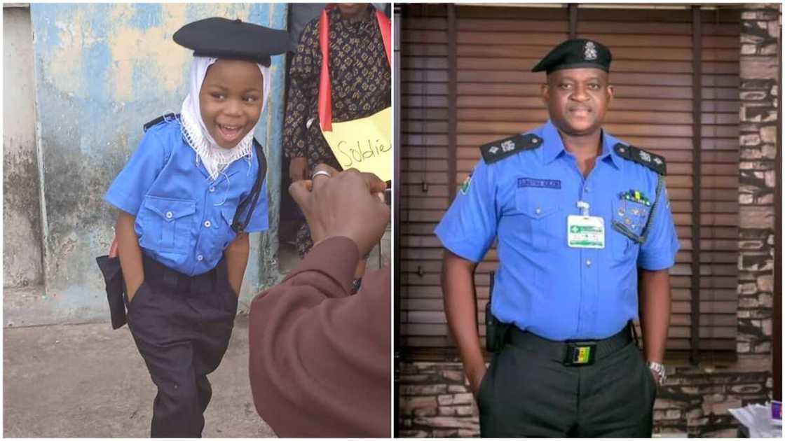 Nigerian Police Force/Nigerian kid in uniform. Nigerian Police Force/Nigerian kid in uniform.